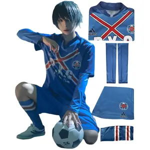 Blue Lock Jersey, Rin Itoshi Shidou Charles Cosplay Costume, Anime Football Jersey Sportswear Uniform for Halloween