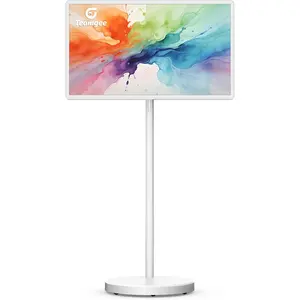 Teamgee 32-Inch Portable Smart TV on Wheels, Android 15, 8GB RAM+128G, 20W Stereo Speakers, Full Swivel Stand, Voice Remote built-in battery Display Monitor