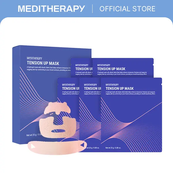 Tension Up Lifting Mask 5EA | Instant Tightening + Long-Term Sagging Repair | Full-Face 3-Piece & Collagen Hydrogel Firming Mask | MEDITHERAPY Official