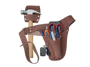 ERALEN Handcrafted Leather Tool Belt - Versatile & Multi-Functional, Universal Fits Up to 53” for Men and Woman, Ideal for Gardening, DIY, & Workshops, Gift Box Included” (Right Handed Dark Brown)
