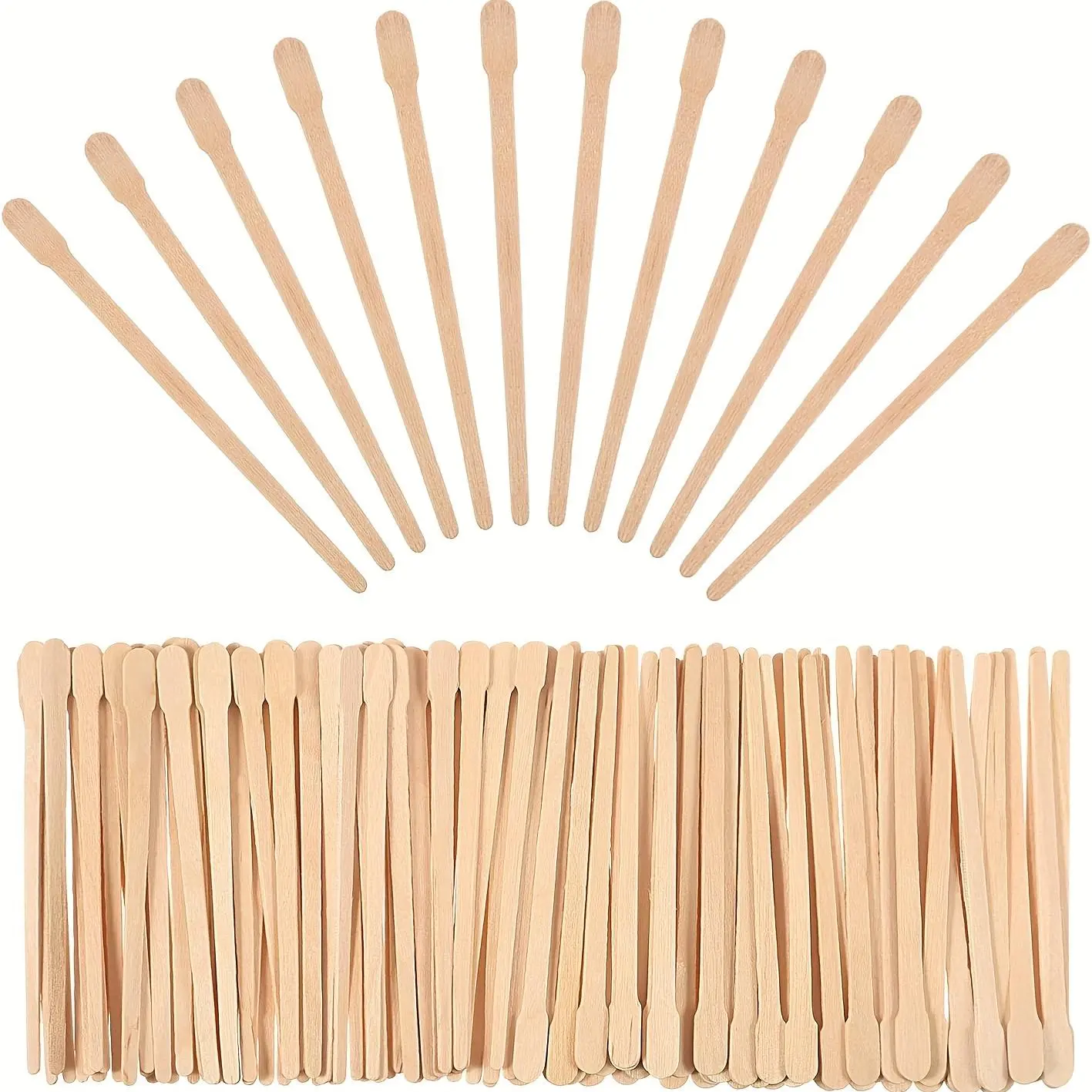 Brow Wax Stick Applicator for Facial Hair Removal, Wooden Craft Stick with Handle, Ideal for DIY Waxing and Home Waxing and Hair Removal, Hair Removal Tool