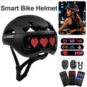 Protective Gear  Holiday Gift LED Screen Bike Helmet with Bluetooth App Control, DIY Custom Display, Smart Turn Signal Light, CPSC Certified Bell Helmets for E-Bike Dirtbike & E-Scooter Skateboard and Skating Bicycle Helmets for Adult Teens