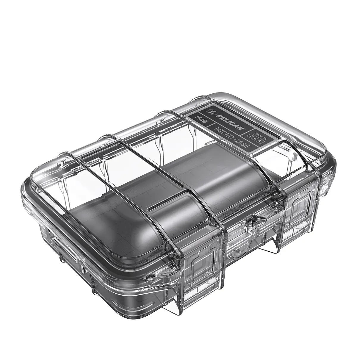 Pelican M40 Model Protective Waterproof Hard Plastic Micro Case - Small, Clear/Black