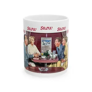 White Chistmas Snowy Ceramic Coffee Mug 11Oz 15Oz, Chirstmas Movie Fan Gift