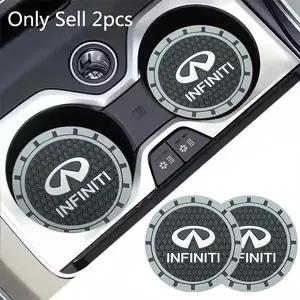 2Pcs PVC Car Coasters Water Cup Slots Non-Slip Mat Water Cup Pad for Infiniti Q50 G37 FX30 FX35 Q60 QX50 M37 ESQ JX35 QX70 Q30 FX50 Auto Interior Accessories