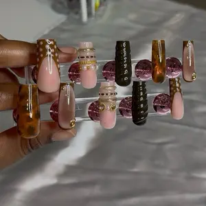 Bangle Press on Nail Set Tortoise Shell Elegant