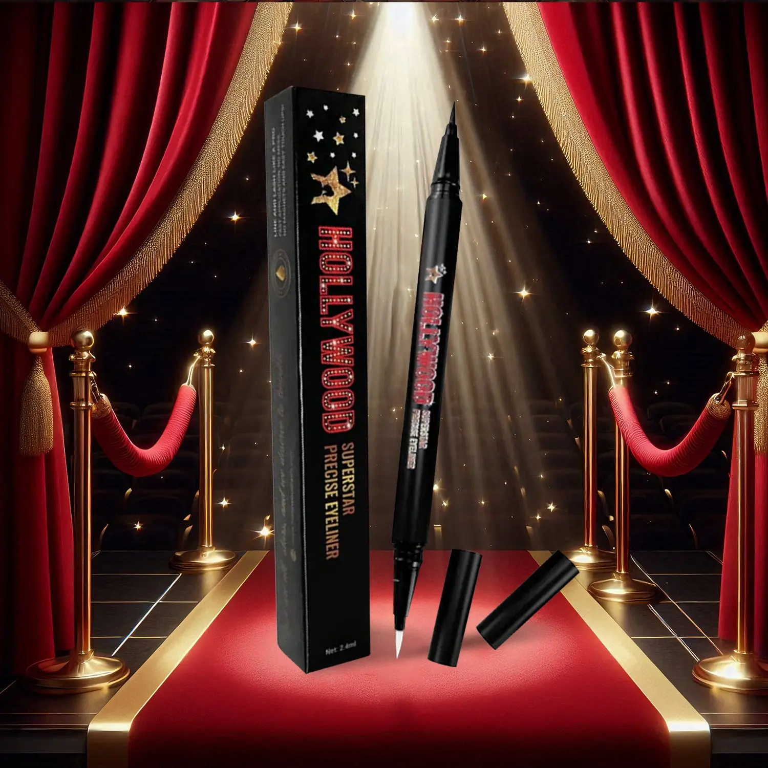 Dual-Ended Lash Glue Pen – 2-in-1 Eyeliner & Lash Adhesive | Precision Black Liner + Clear Glue