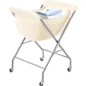 Laundry Cart with Wheels, 33"H Easy Rolling Laundry Hamper with Removable Liner Bag, Sturdy Frame Clothes Basket with 4 Casters and 2 Brakes