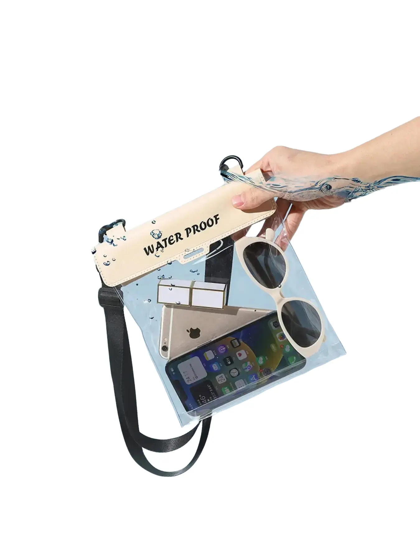 Touchscreen Waterproof Phone Bag with Shoulder Strap for Swimming Diving Beach Travel Large Capacity Multi-Sport Use