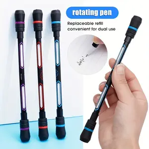 4 Piece Relaxing Finger Spinner Pen Set, Non-Slip Handle, Neutral Ink, Office Supplies, Stress Relief Toy, Ideal for Adults and Students