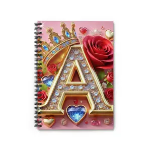 Customizable Letter A Designs Spiral Notebook - Ruled Line, Personalized Journal, Unique Note-taking Pad, Custom Alphabet Notebook, Photo