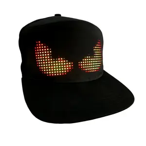 Super Large LED Banner Hats, LED Baseball Cap with Custom Images & Text, Bluetooth-compatible APP Control, LED Display, Perfect for Festive Parties & Events