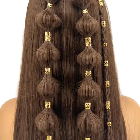 Boho Style Hair Rings for Braids, Multi Style Hollow Out Design Hair Clips, Adjustable Braids Rings for Women & Girls, Hair Pin Set, Hairstyle Accessory