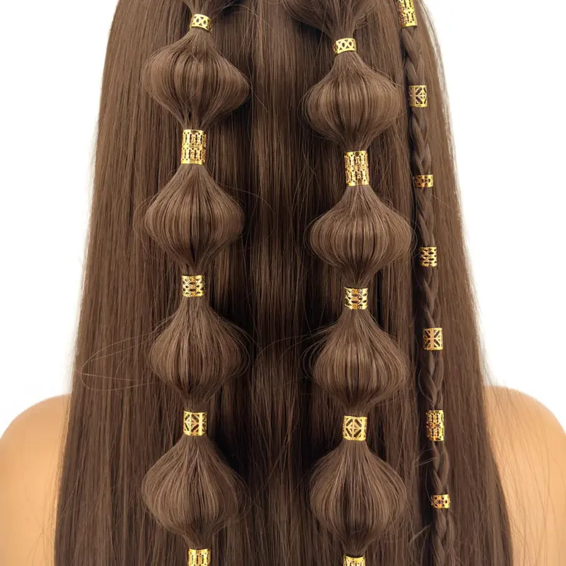 Boho Style Hair Rings for Braids, Multi Style Hollow Out Design Hair Clips, Adjustable Braids Rings for Women & Girls, Hair Pin Set, Hairstyle Accessory