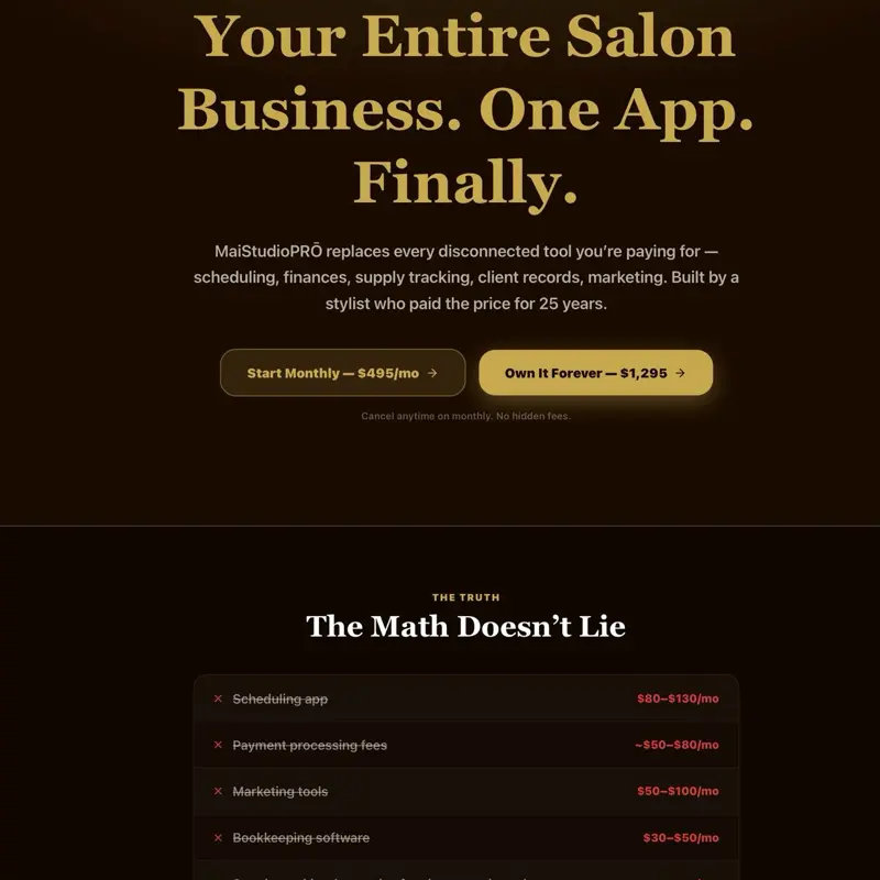 MaiStudioPRO Salon Business Management System
