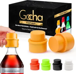 2-Pack Soda Bottle Stopper | Silicone Leak-Proof Bottle Caps | Reusable Fizzy Drink Stoppers for Soda, Wine, & Fresh Beverages