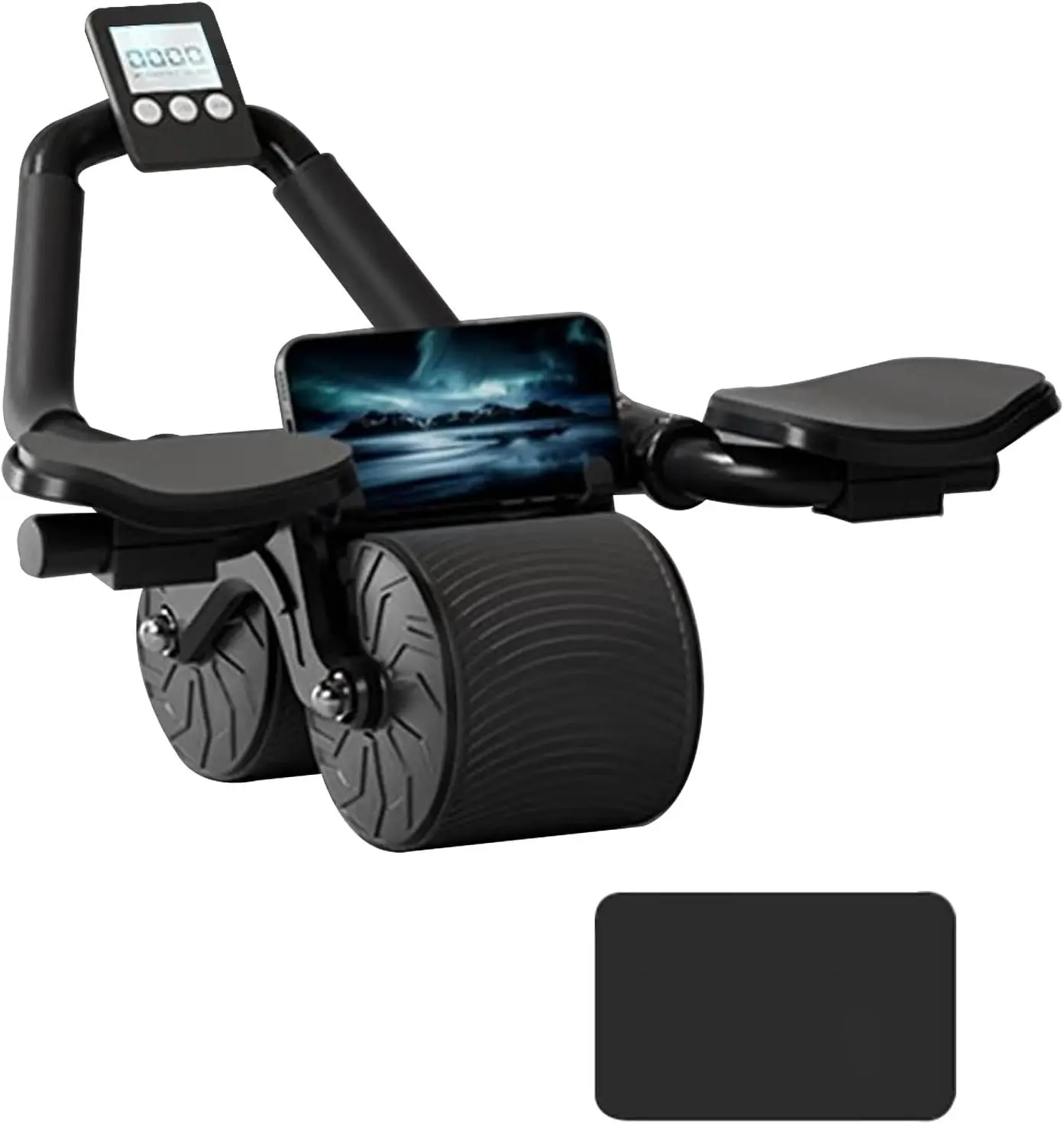 Ab Roller Wheel Workout Abdominal Fitness Wheel for Core Muscles Training with Digital Timer Phone Holder Smart Rebound Dual-Wheel Design Eco-Friendly Build maquina abdominal total body rueda summerwins,summerwins tiktokshopbacktoschool