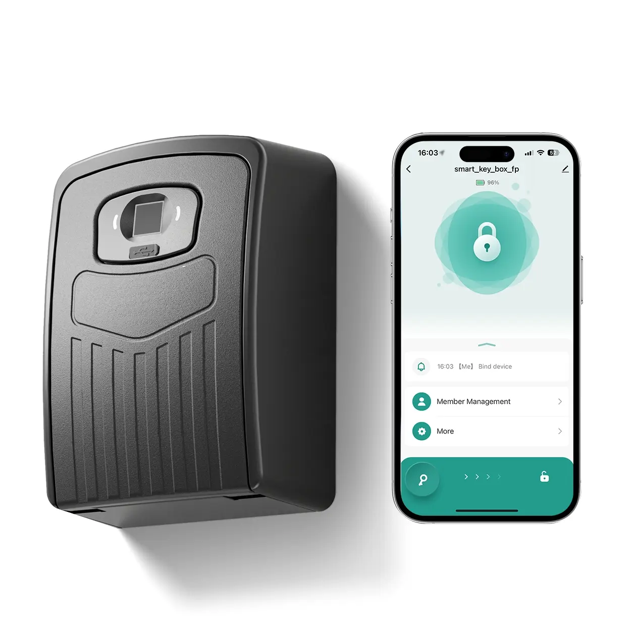 NexusLab Fingerprint Key Lock Box for Outdoor, Smart Key Safe with ...