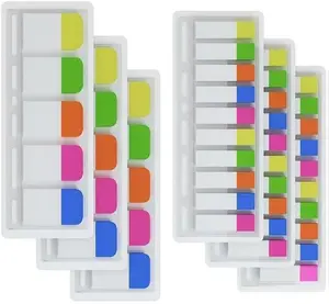 1050 Pieces Super Thick Sticky Index Tabs and Page Markers,File Folder Sets in Assorted Neon Colors for School,Office, Books, Binders, Notebook, 6-Pack,2 Designs