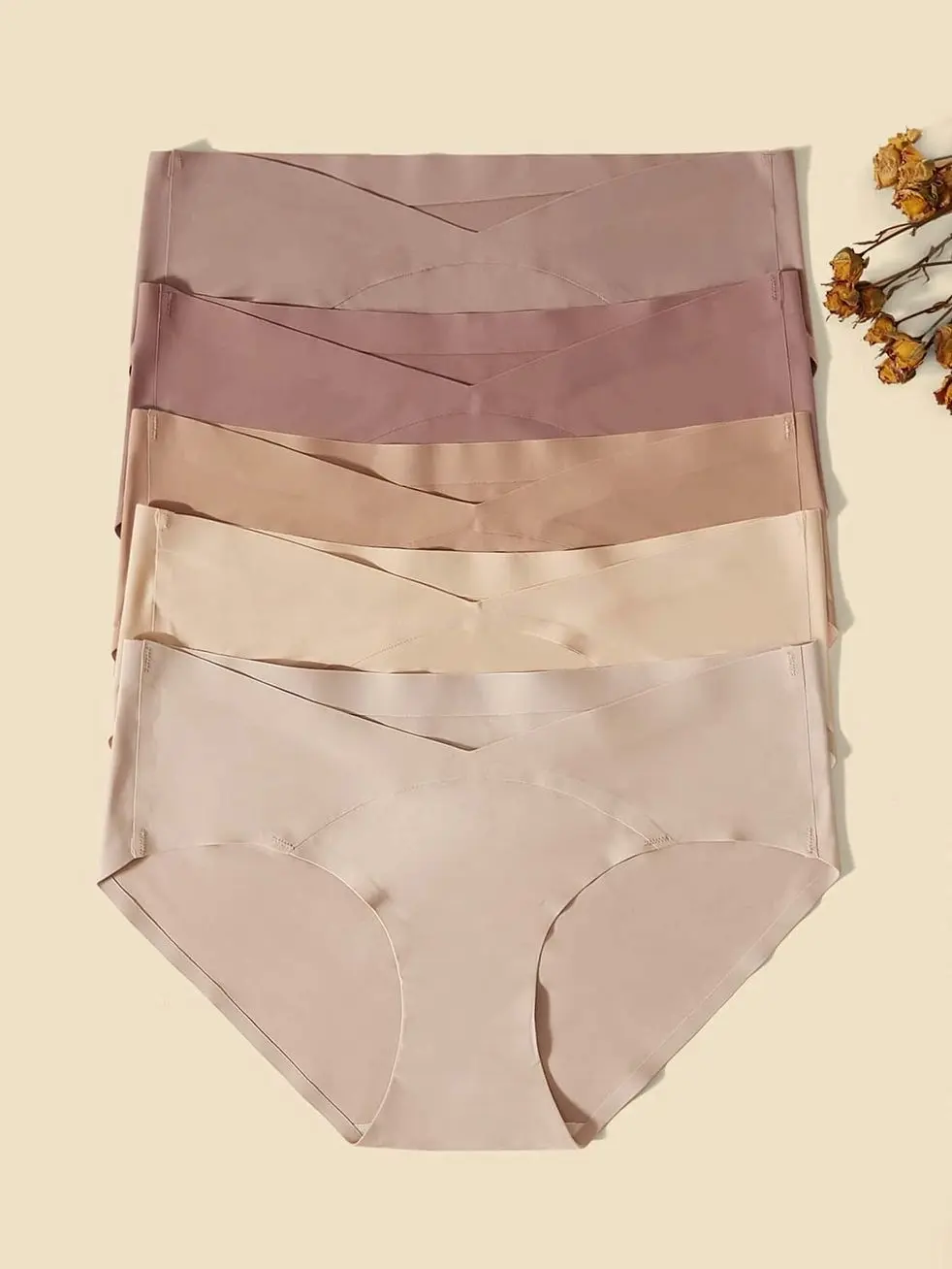 5-Pack Maternity High-Waist Panties, Soft Breathable Pregnancy Underwear, Comfortable Seamless Daily Briefs