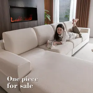 Solid Color Decorative Sofa Cover, Modern Non-Slip Dustproof Washable Sofa Slipcover and Protector for Living Room, Home Decor