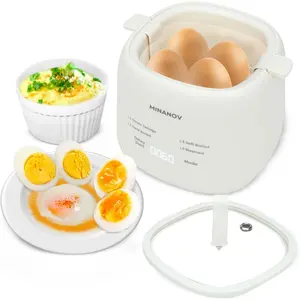 Egg maker electric egg cooker with auto shut off and alarm egg maker machine for hard boiled soft boiled steamed egg onsen tamago smart egg cooker for homekitchen rvcamping