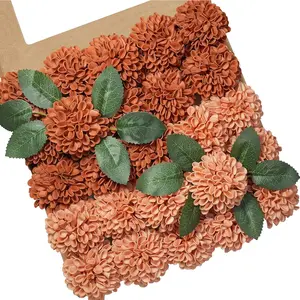 25pcs Terracotta Dahlia Decorative Flowers Plain Flower Decor for Wedding Festival Celebration Graduation Birthday Party Baby Shower Artificial Flower Decoration