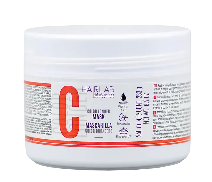 SALERM Hairlab Color Longer Hair Mask, Deep-Conditioning Haircare Treatment to Prevent Fading and Reduce Breakage for Color-Treated Hair, 8.2 oz, Salon, Intensive, Moisture, Nourishing, Adults, Prevents Fade, Luxurious Mask