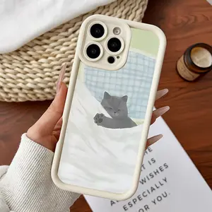 Compatible for iPhone11/12/13/14/15/16/17/promax/x/xs/xr/xsmax Case Cozy Napping Gray Cat Soft TPU Shockproof Protective CASE, Cover, Accessories, Smartphone, Cellphone