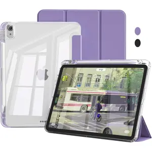 For iPad Case, Cover Compatible with A16 Models from The 11Th And 10Th Generations (2025/2022), and iPad Air M2 M3 11inch/13inch Ipads, Ipad Pro M4 11inch/13inch, It Features a Holder for The Pencil, a Hard Transparent Back Shell, a Soft TPU Shock