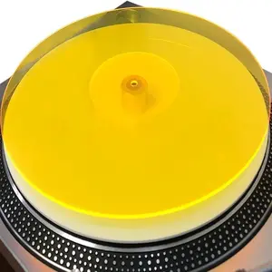 Mobile Pro Shop 12-Inch Yellow Acrylic Turntable Slipmat, Anti-Static LP Record Mat for Noise Reduction and Enhanced Sound Quality