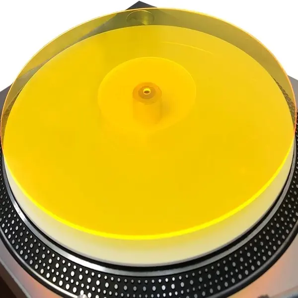 Mobile Pro Shop 12-Inch Yellow Acrylic Turntable Slipmat for Audiophiles - Anti-Static LP Player Mat, Stable Surface, Noise Reduction, Snug Fit for Hassle-Free Listening