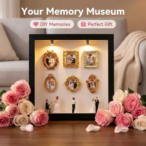 DIY Mini Museum  Silhouette Box, Upgrade Shadow Box Frame Kit with Custom Shadow Box Frame with Mini Figurines,  for Anniversary, Wedding, Birthday & Home Decor