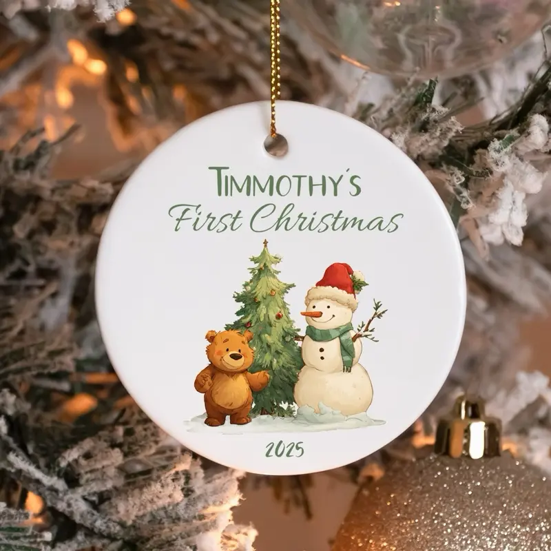 Bear Christmas Ornament, Personalized Christmas Ornaments, Bear