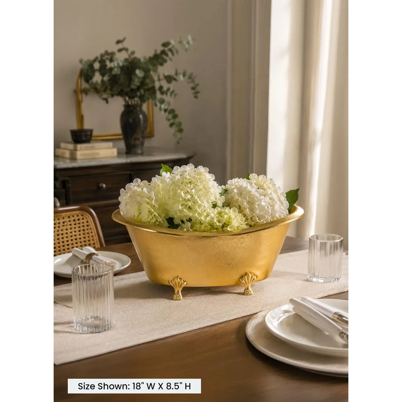 Maison Gold Clawfoot Mini Bathtub, 18" Long, 12" Wide & 8.5" Tall Maison Gold Clawfoot Mini Bathtub, 18" Long, 12" Wide & 8.5" Tall