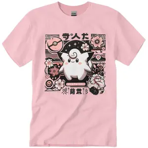 Retro Clefairy Style anime PKMN T-Shirt, Vintage Style Japanese Shirt
