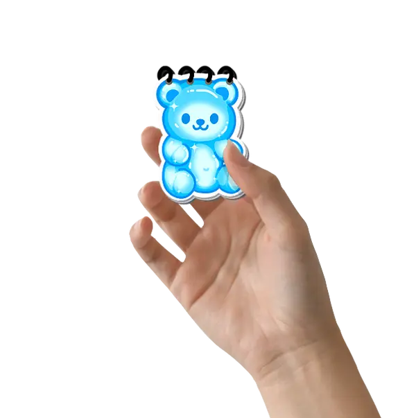 Cute Gummy Bear Shaped Notebooks, Handmade Lined Spiral 3 Sizes Fun Unique Gummy Bear Shape High Quality Lined Sheets Pocket Friendly For On The Go Note Taking