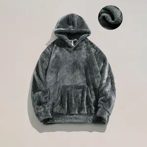 Men's Winter Fleece Hoodie, Heavyweight Thermal Pullover for Cold Weather, Loose Fit Casual Sweatshirt, Wind-Resistant Warm Jacket Long Sleeve Menswear