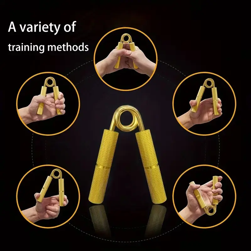 Heavy-Duty Golden Hand Gripper, Adjustable 50/100 Lb Resistance, Stainless Steel & Aluminum Handle, Strength Training Gear, Home Workout Tool