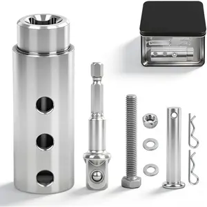 Trailer Jack Drill Adapter Upgraded Stainless Steel Dual Securing Options for 1 Inch Jack Drive Shaft Heavy Duty RV Dump Trailers Campers