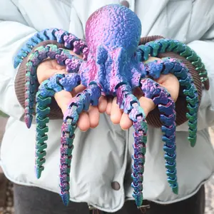 3D Printed Octopus Toy, 1 Count Colorful Octopus Toy, Creative Handmade Gift, Birthday Gift, Home Decoration, Garden Decoration, Articulating Animal Figurines, Articulated Fidget Figurines, Decorative Fidget Figurine, Animal Collectibles
