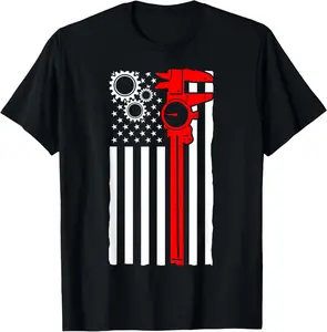 100% Cotton Machinist Flag Tools CNC Machine Operator Machining T-Shirt
