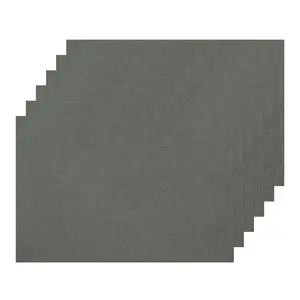 REGALWOVEN Placemats Set of 6, Heat Resistant Place Mats, Imitation Linen Place Mat Table Mats 19x13 inch Dark Grey
