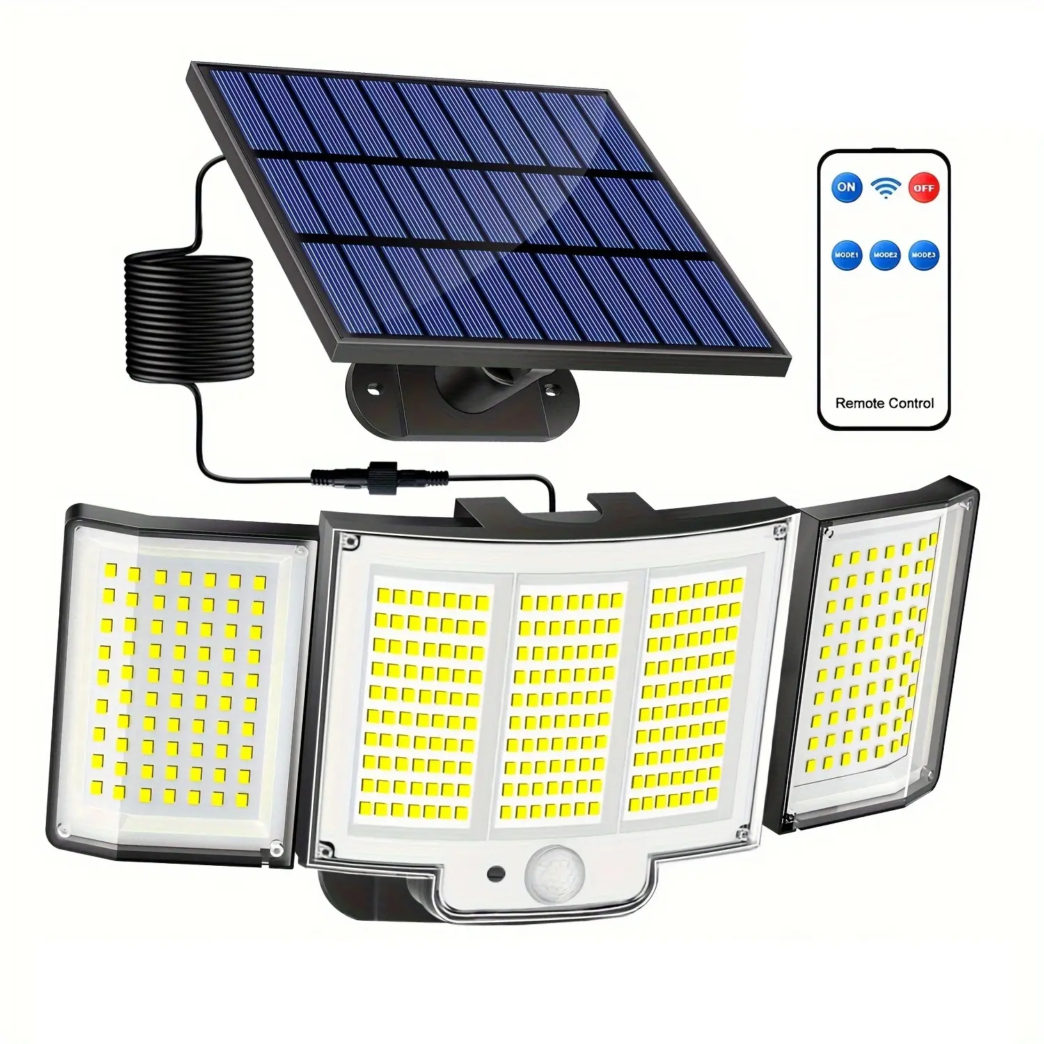 Outdoor Solar Light, Bright 348 LED Floodlight 270° Wide Angle, Remote Control 3 Modes Motion Sensor, Solar Security Lamp, Solar Garden Lights, Solar Lighted Outdoor Garden Lighting, 2 Pack