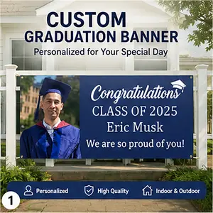 banner  decorCustom Graduation Banner with Photo, Personalized Class of 2026 Party Banner, Outdoor Indoor Graduation Decoration, Custom Name and School Celebration Sign Ornaments