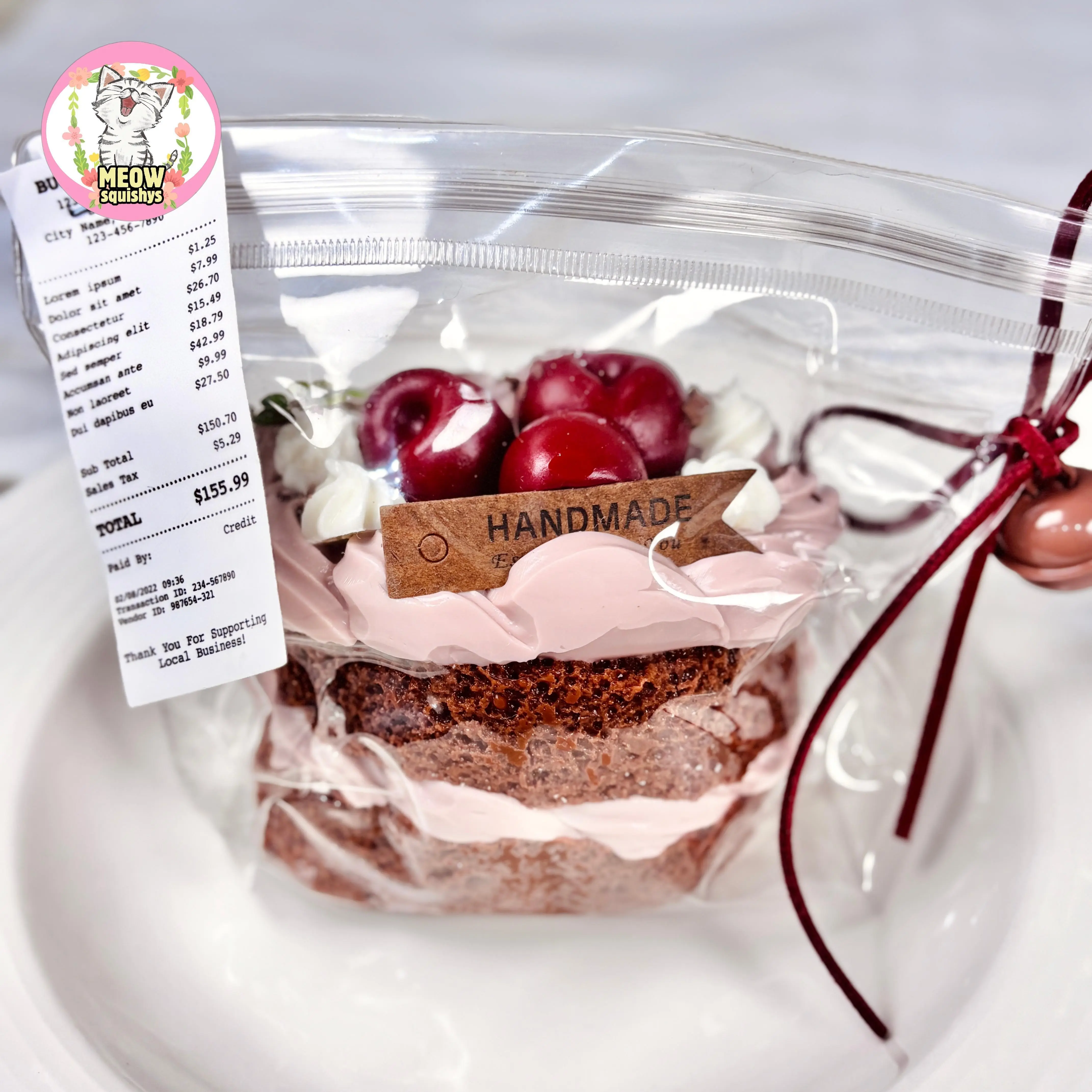 Handmade chocolate cherry cake squishy toys Handmade chocolate cherry cake squishy toys