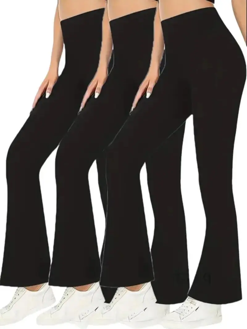 3-Pack Flare Women's High-Waisted, 4 DAY SHIPPING Leggings for Women Premium Cotton, Yoga Pants
