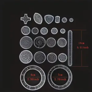 22-Piece Plastic Ruler Set for Drawing & Painting, Student Templates with Various Floral Designs, Spiral Graphing Tools for Infinite Art Changes