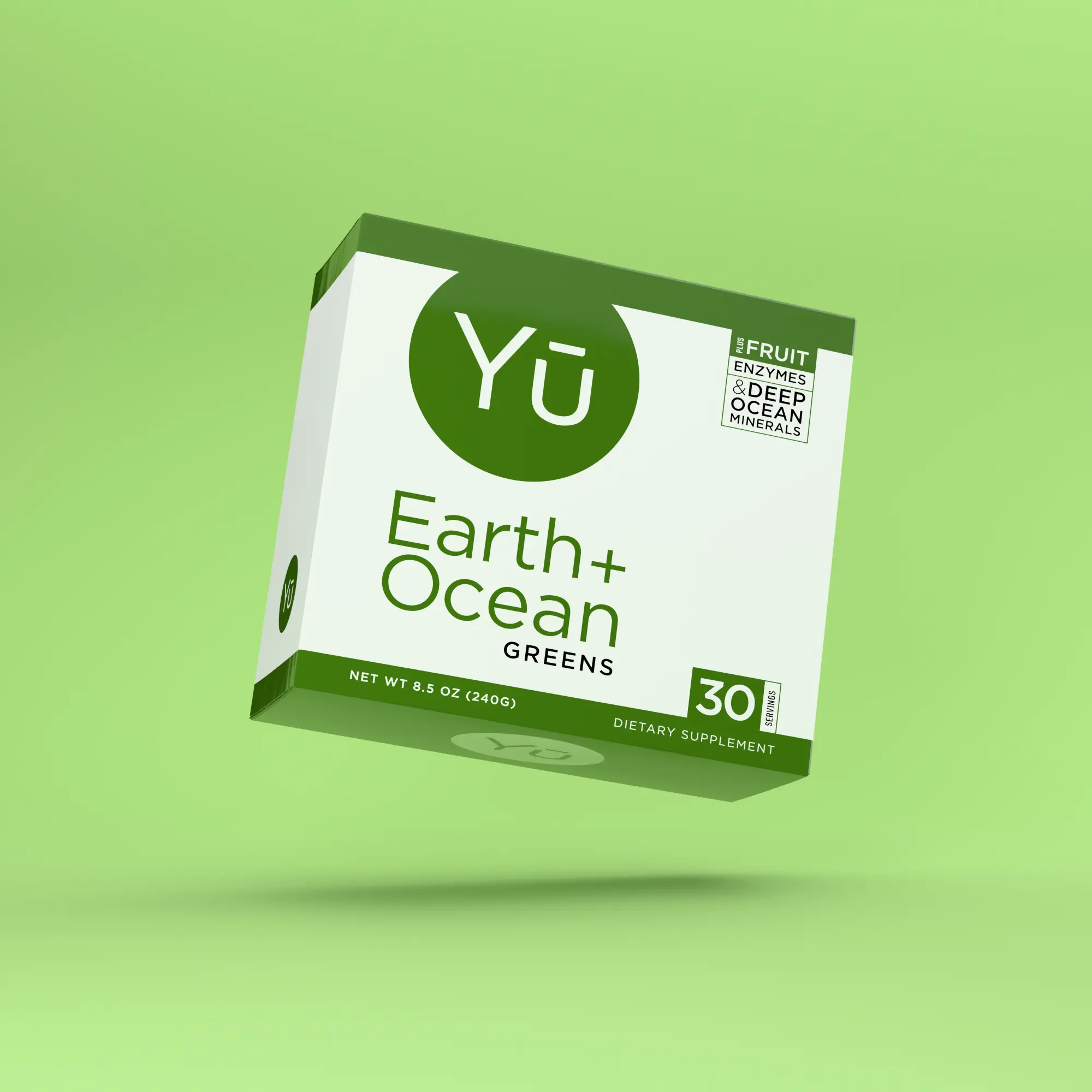Yū Earth+Ocean Greens - Natural Dietary Supplement with 100+ Ingredients for Gut Health from Land & Sea Plants