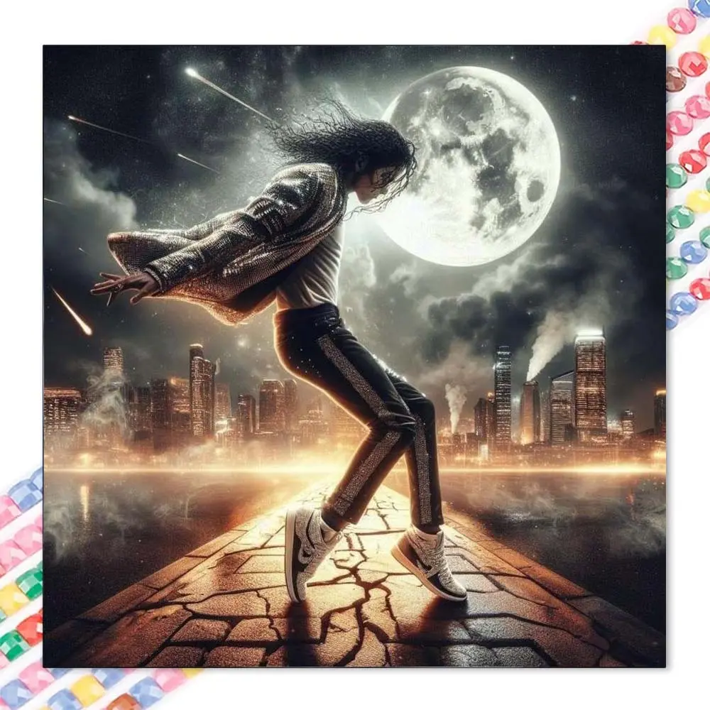 1 set of DIY diamond painting kit, 5D diamond art set, DIY decor city, dancer, moon mosaic, galaxy, diamond art, DIY art home decoration, Craft